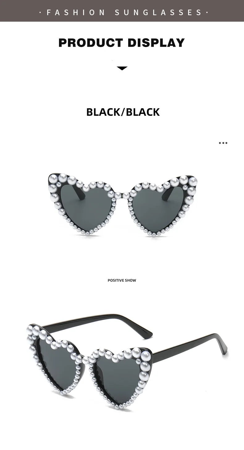 Gafas "Pearl Heartbeat"💘 Glam + perlas + corazones = look princesa rebelde.