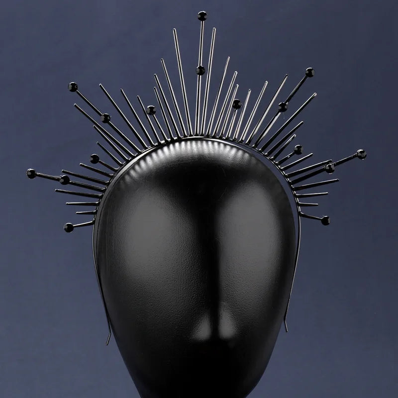 🖤 Halo Gótico Virgen Rebelde 👑 Corona de Oscuridad Sagrada🌘 Disponible en color negro y oro