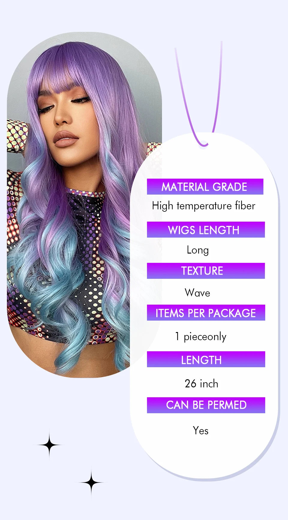 💜 Unicorn Dream 💖Ondas largas para un look místico y vibrante🤟26 variantes