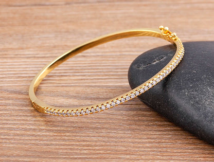 💎Bangle Glow — Brazalete Elegancia Cubic Zirconia🌙 2 variantes a elegir