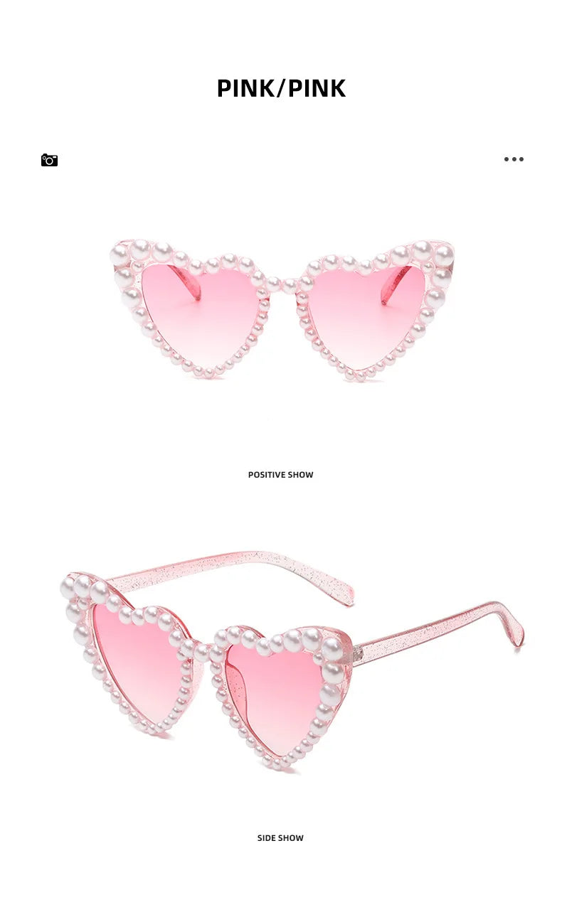 Gafas "Pearl Heartbeat"💘 Glam + perlas + corazones = look princesa rebelde.