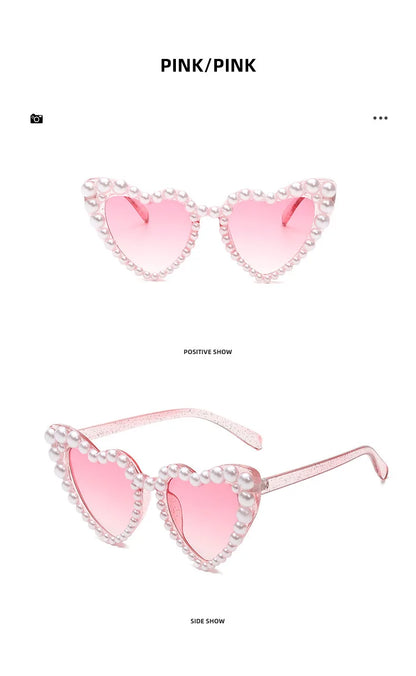Gafas "Pearl Heartbeat"💘 Glam + perlas + corazones = look princesa rebelde.