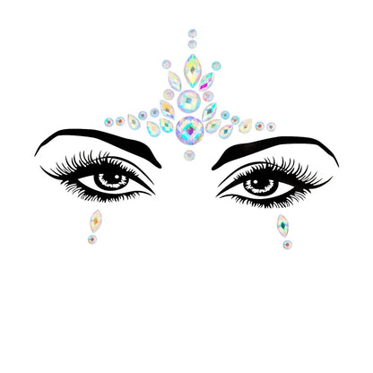 💜Cosmic Glitter Crown – Pegatinas de Cristal Festival Face 🌈 29 varaintes a elegir
