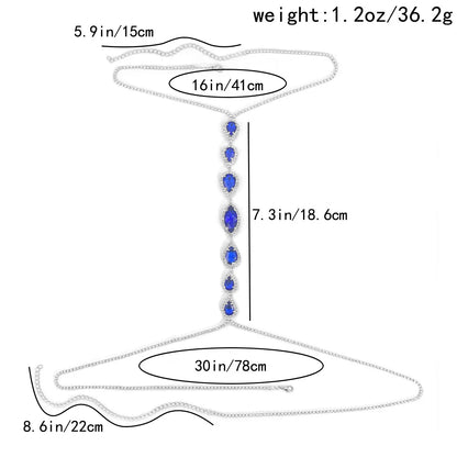 💧“Blue Droplet” Body Chain 🧜‍♀️ Sirena de Metal y Cielo Azul