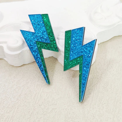 💫Electric Flash ⚡ Pendientes Rayo Acrílico con Brillo Multicolor🎨18 variantes a elegir