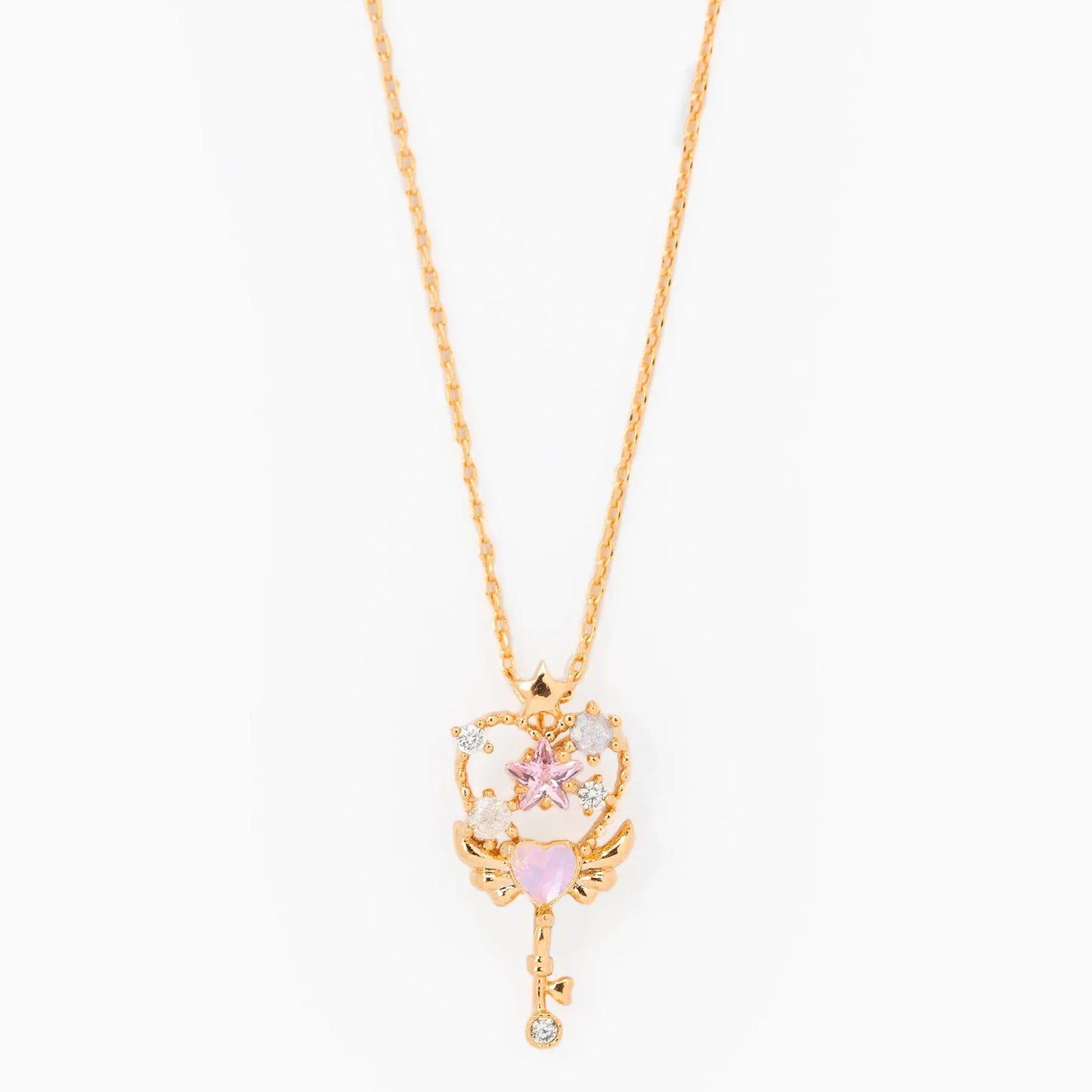 💫Set Pendientes y Collar "Magic Wand" 🧚‍♀️ Estrellas Rosas con Toque de Hada