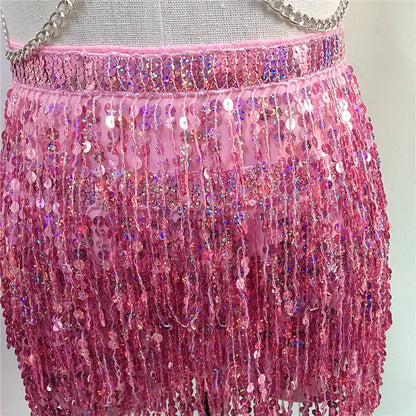 ⚡ Galactic Siren Set 🚀 Arnés holográfico + falda de lentejuelas