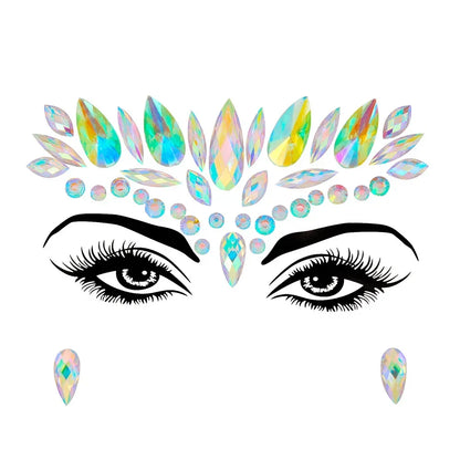 💜Cosmic Glitter Crown – Pegatinas de Cristal Festival Face 🌈 29 varaintes a elegir