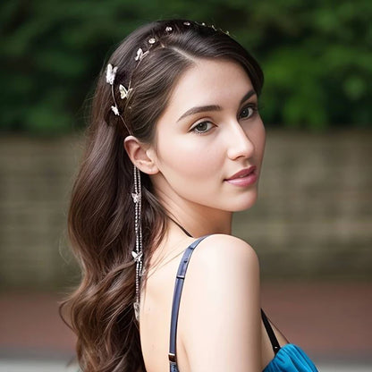 🌙 Diadema Mariposas Plateadas 🌸 Elegancia Feérica