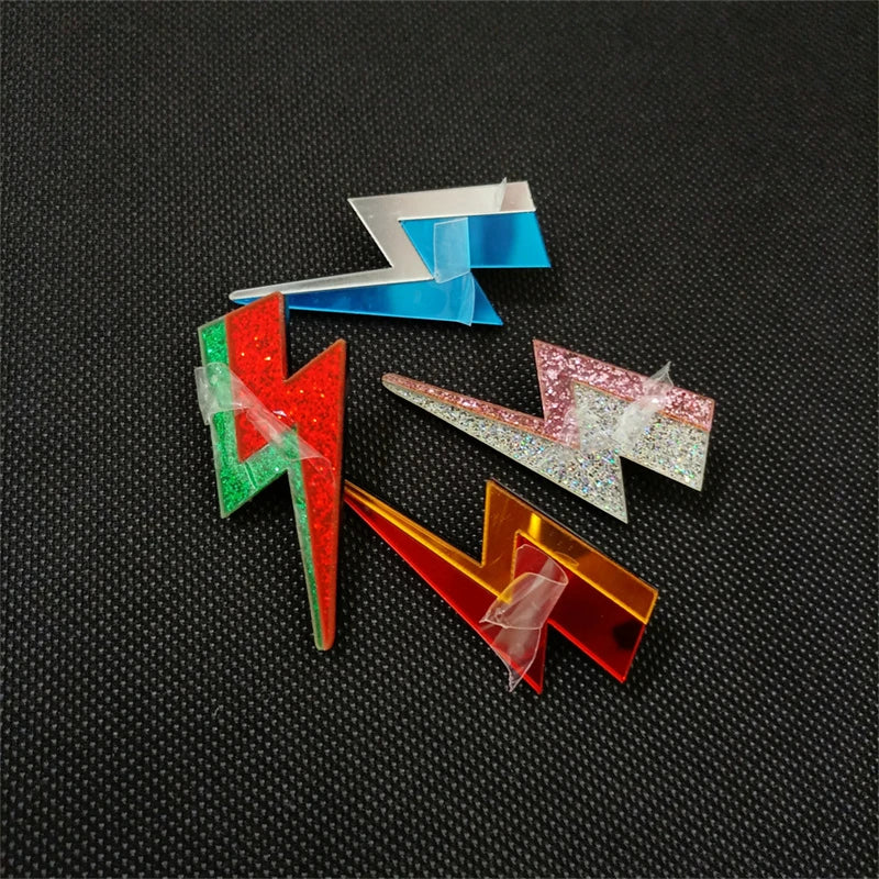 💫Electric Flash ⚡ Pendientes Rayo Acrílico con Brillo Multicolor🎨18 variantes a elegir