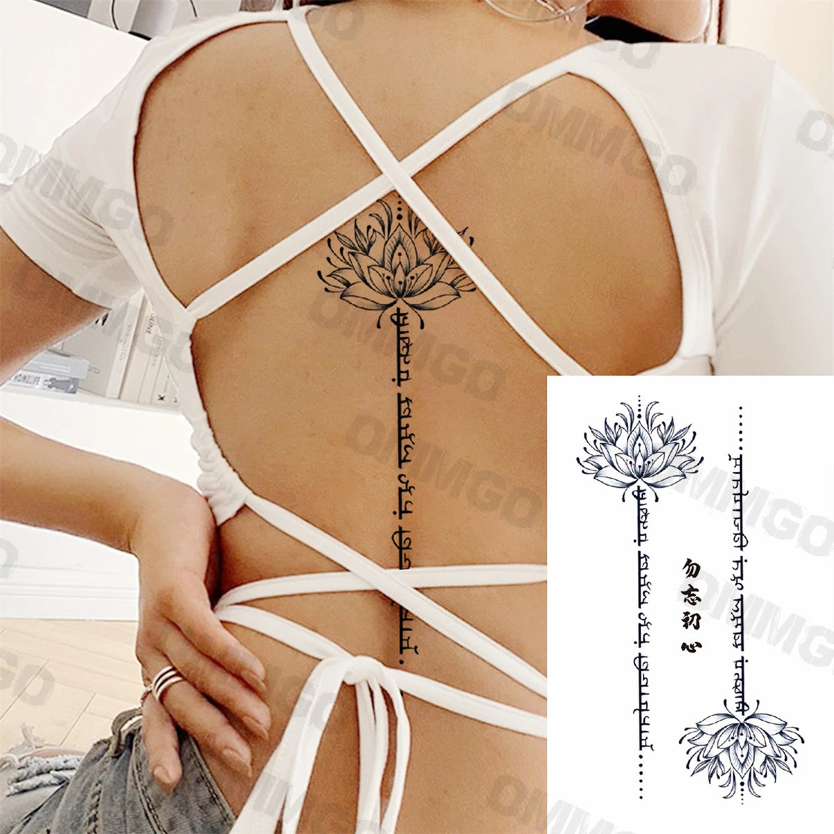🌺Mandala Moon Tattoo – Tattoo de Espalda Estilo Diosa Tribal 🖤 52 variantes a elegir