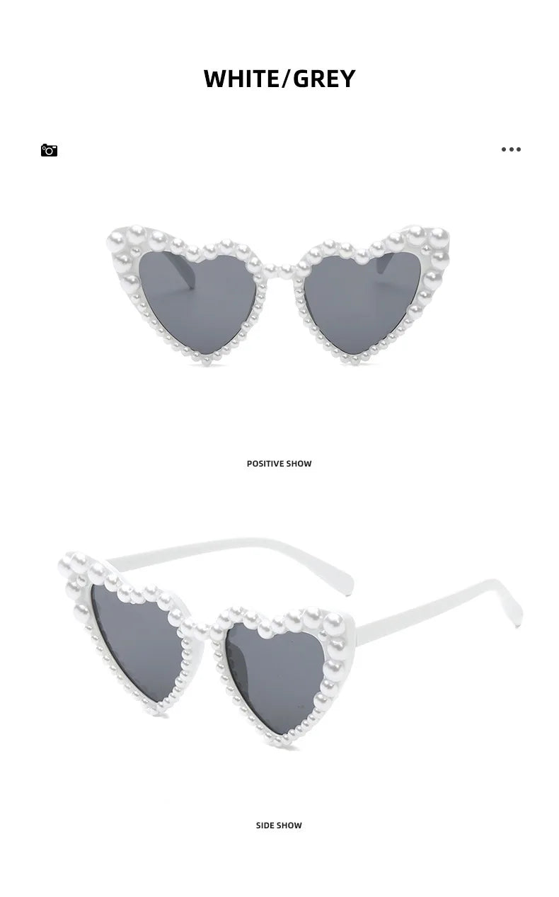 Gafas "Pearl Heartbeat"💘 Glam + perlas + corazones = look princesa rebelde.