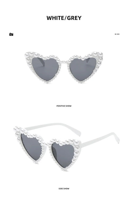 Gafas "Pearl Heartbeat"💘 Glam + perlas + corazones = look princesa rebelde.