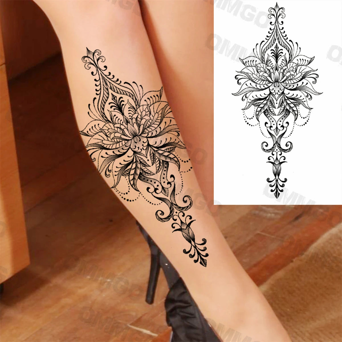 🌺Mandala Moon Tattoo – Tattoo de Espalda Estilo Diosa Tribal 🖤 52 variantes a elegir