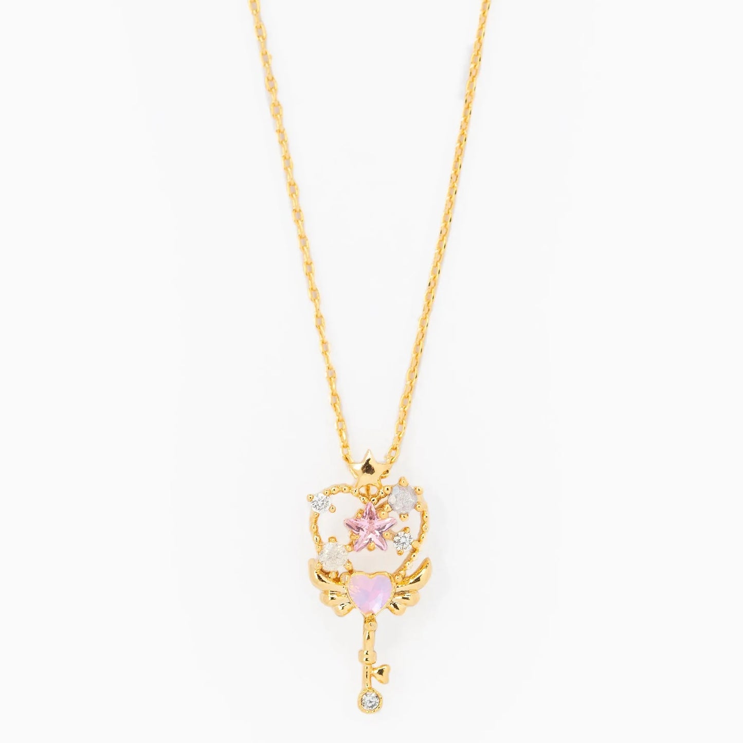 💫Set Pendientes y Collar "Magic Wand" 🧚‍♀️ Estrellas Rosas con Toque de Hada