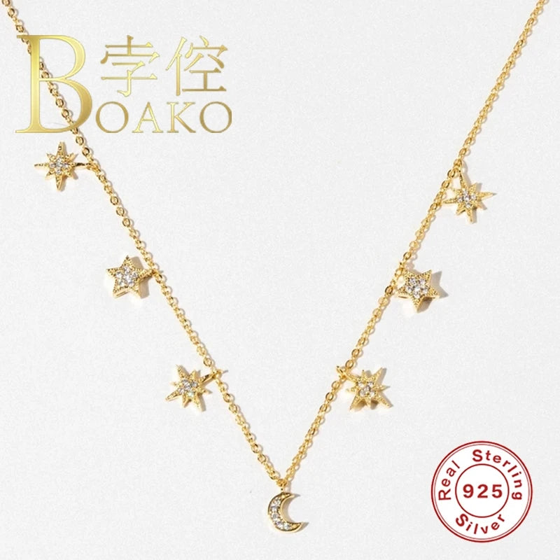 🌙 Collar Estrellas & Luna Plata⭐Starlight Vibes 💥4 variantes a elegir