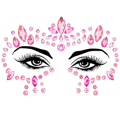💜Cosmic Glitter Crown – Pegatinas de Cristal Festival Face 🌈 29 varaintes a elegir