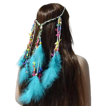 🕊️Diadema Boho de Plumas Naturales 🌵 Diosa del Desierto 🔥35 variantes
