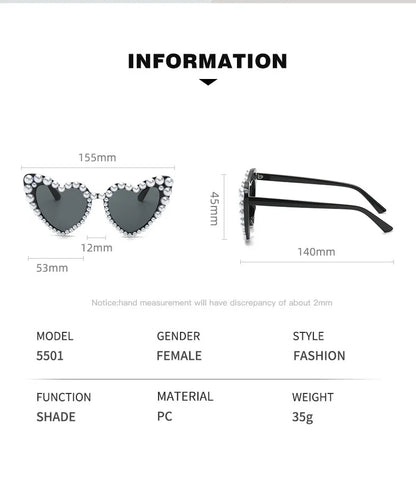 Gafas "Pearl Heartbeat"💘 Glam + perlas + corazones = look princesa rebelde.