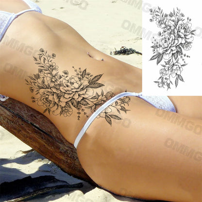 🌺Mandala Moon Tattoo – Tattoo de Espalda Estilo Diosa Tribal 🖤 52 variantes a elegir