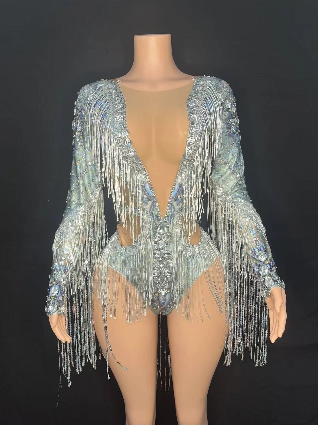🔥 Sparkling Starburst Bodysuit – Body Flecos & Lentejuelas para Escenario ✨💃 6 colores