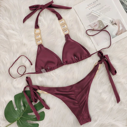 💎 “Starlit Siren” Bikini 2025 – Swimwear con Brillantes 💖 8 Colores de Diosa 🔥✨