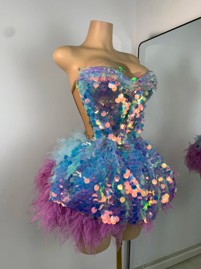 🌟 Starlight Diva Set – Conjunto Corset & Falda Lago de los Cisnes 💙💜