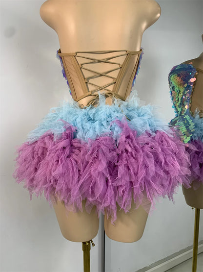 🌟 Starlight Diva Set – Conjunto Corset & Falda Lago de los Cisnes 💙💜