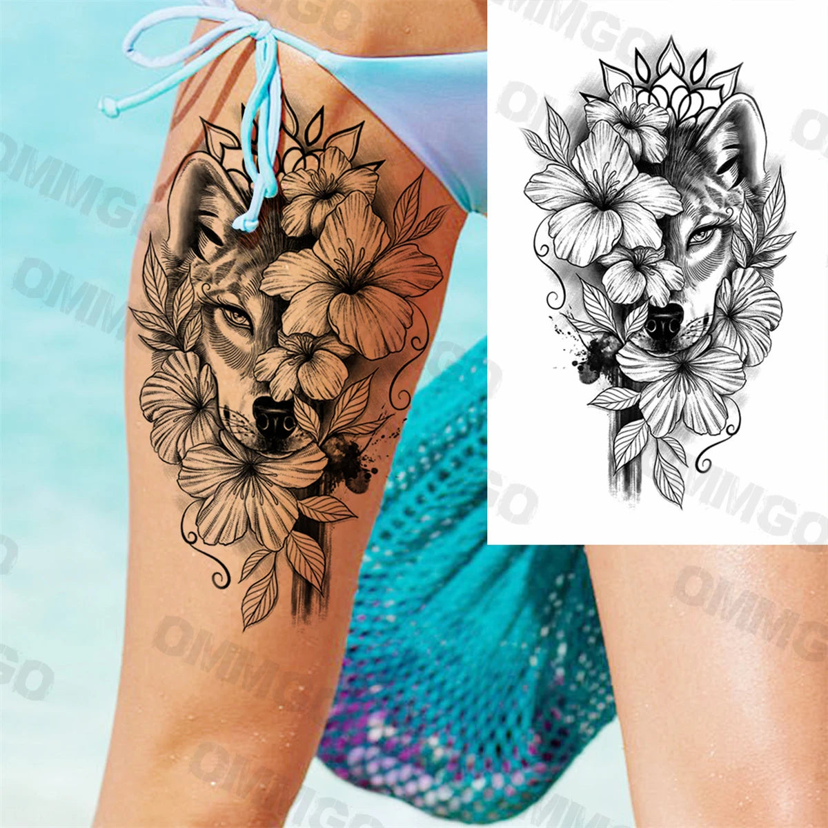 🌺Mandala Moon Tattoo – Tattoo de Espalda Estilo Diosa Tribal 🖤 52 variantes a elegir