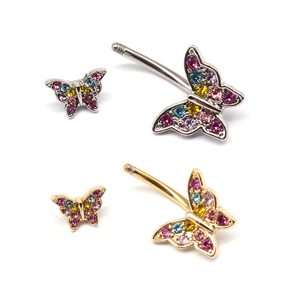 🌈 Piercing ombligo Mariposa Rebelde🦋 22 colores a elegir