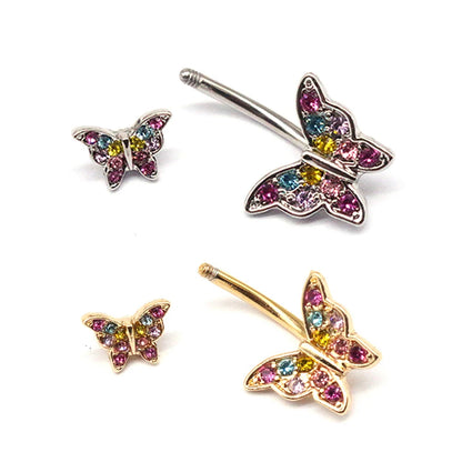 🌈 Piercing ombligo Mariposa Rebelde🦋 22 colores a elegir