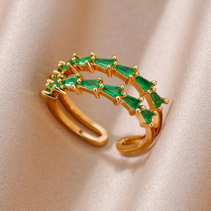 🔥“Zircon Flame Drop” – El Anillo Ajustable que Brilla Como Tu Fuego Interior 💎46 variantes a elegir