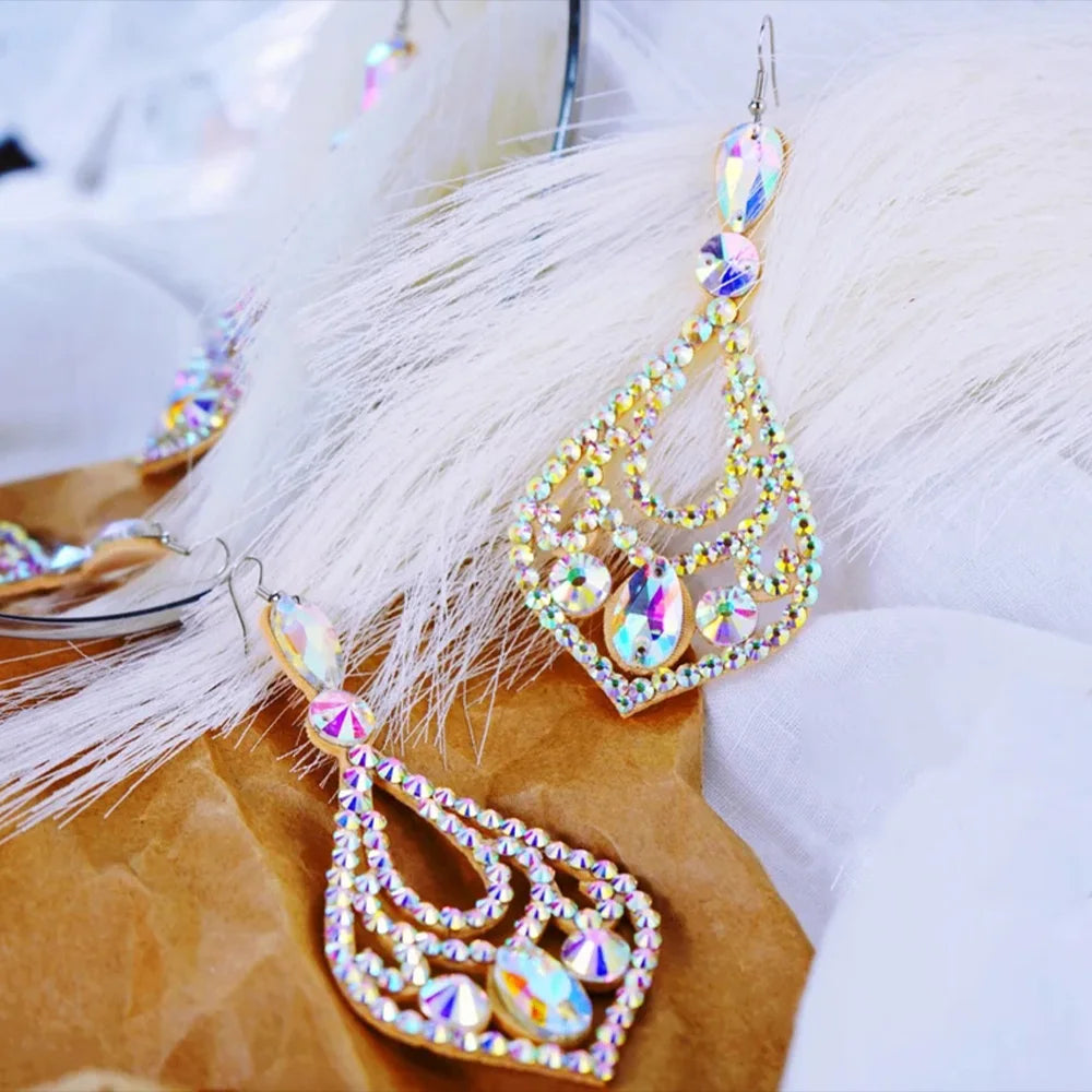 💎Boho Stardust Drops 🎀 Pendientes Largos con Cristales para Bailar y Hechizar