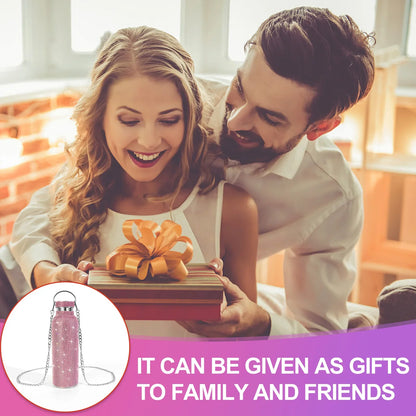 💎Botella Glam On The Go — Con Cadena 🔥 4 colores, 2 tamaños🌟