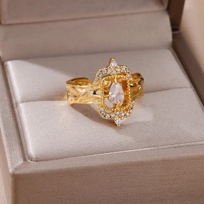 🔥“Zircon Flame Drop” – El Anillo Ajustable que Brilla Como Tu Fuego Interior 💎46 variantes a elegir