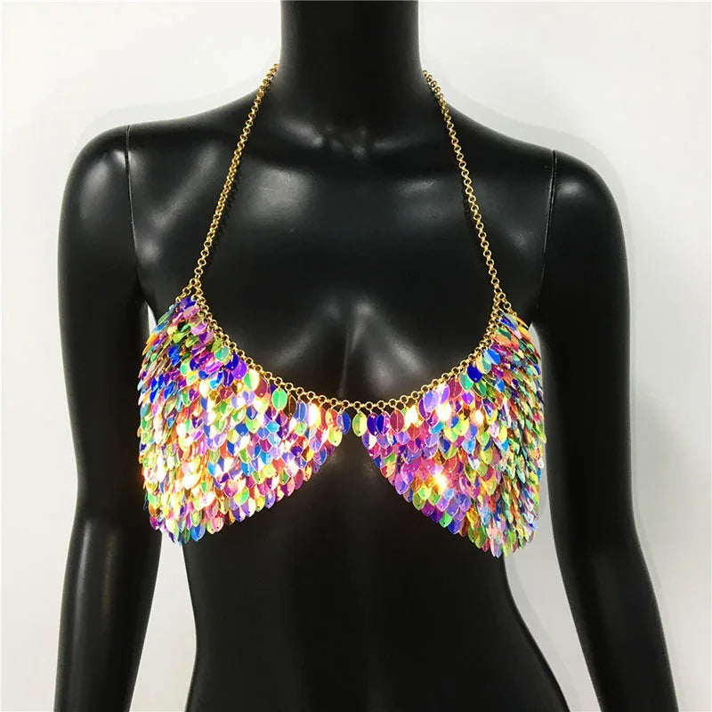 🌈 Rainbow Sequin Top 💖 8 colores a elegir