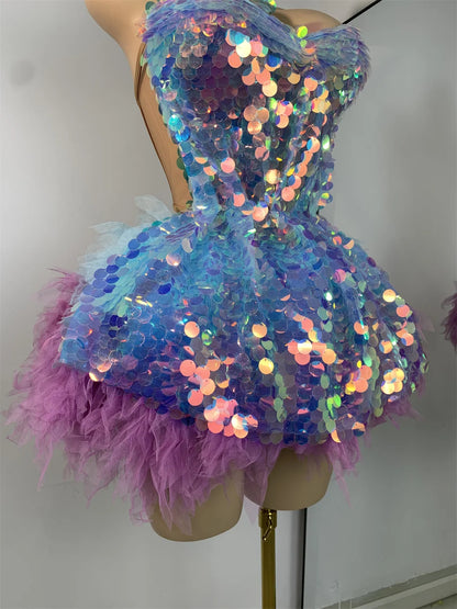 🌟 Starlight Diva Set – Conjunto Corset & Falda Lago de los Cisnes 💙💜