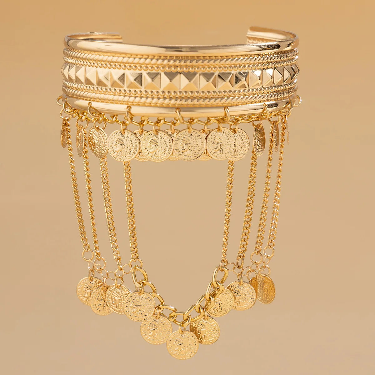 🌞"Sun Priestess" 👸 Armband Dorado con Flecos y Monedas Boho✨ 6 variantes a elegir