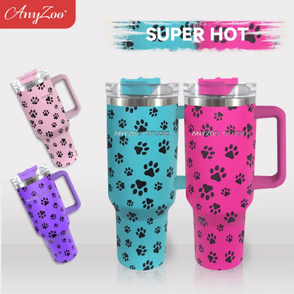 🐱🌸 Tumbler XL Paws — Hidratación con Garra 🐾