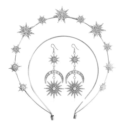 🌟 Set Corona & Pendientes Estelares 💫 Diosa del Firmamento 💖 11 variantes a elegir