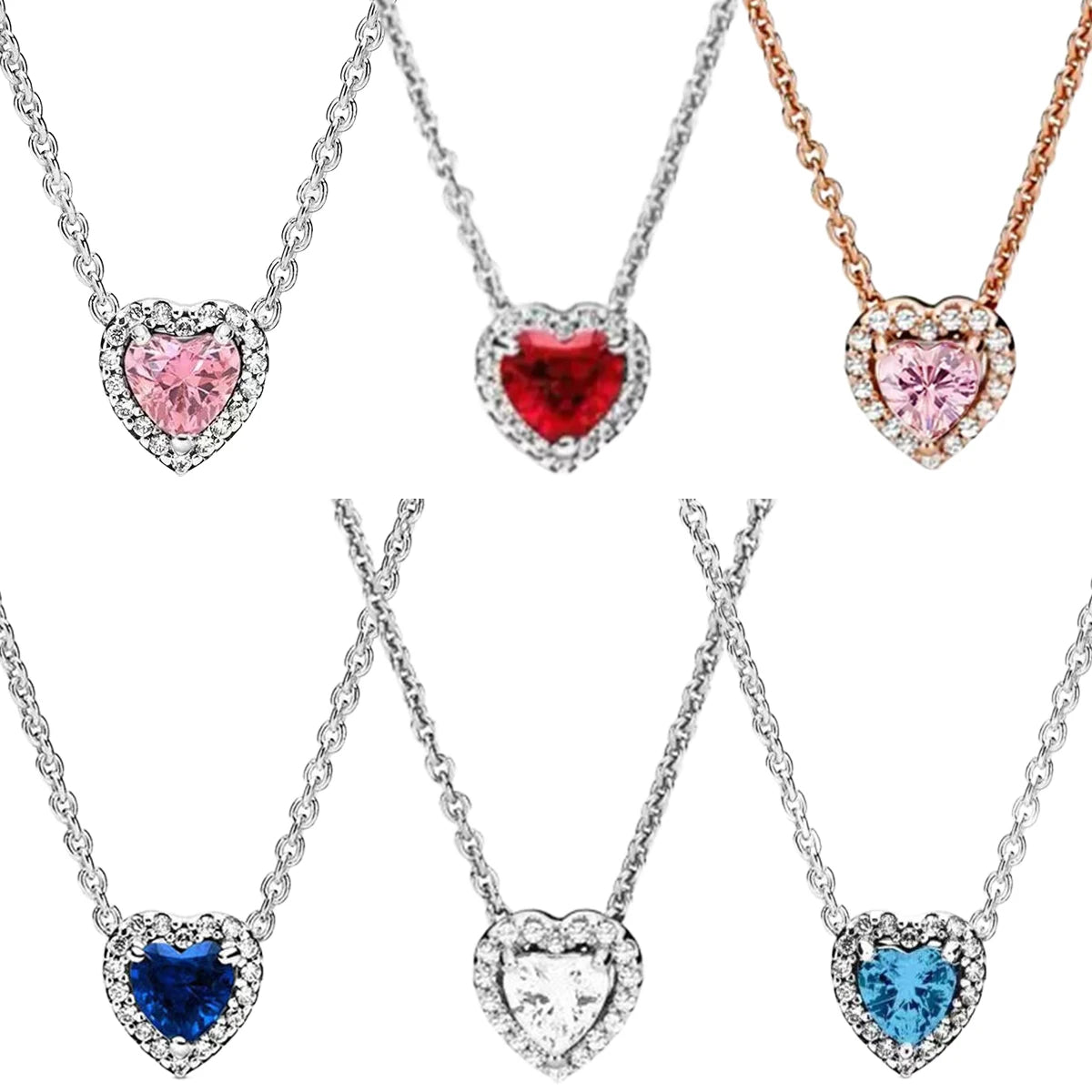 🌈Rainbow Hearts Rise – Collar Plata 925 con Colgante de Corazón ✨ Amor Elevado en 6 Colores Mágicos