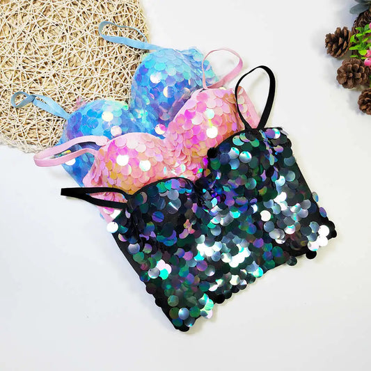 🌊 Sequin Bralette🌟 5 colores a elegir