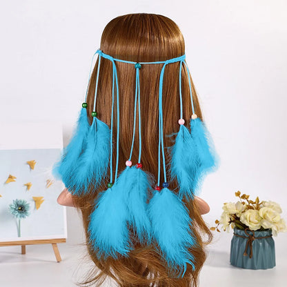 🕊️Diadema Boho de Plumas Naturales 🌵 Diosa del Desierto 🔥35 variantes