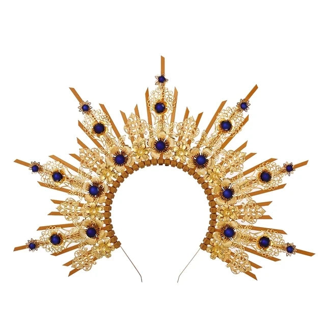 👼 Tocado Virgen Dorada Deluxe ✨Luz Mística en Estado Puro👑 12 variantes