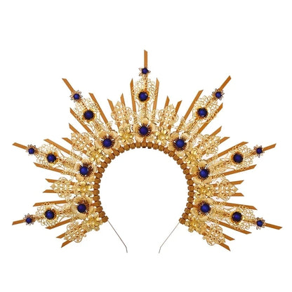 👼 Tocado Virgen Dorada Deluxe ✨Luz Mística en Estado Puro👑 12 variantes