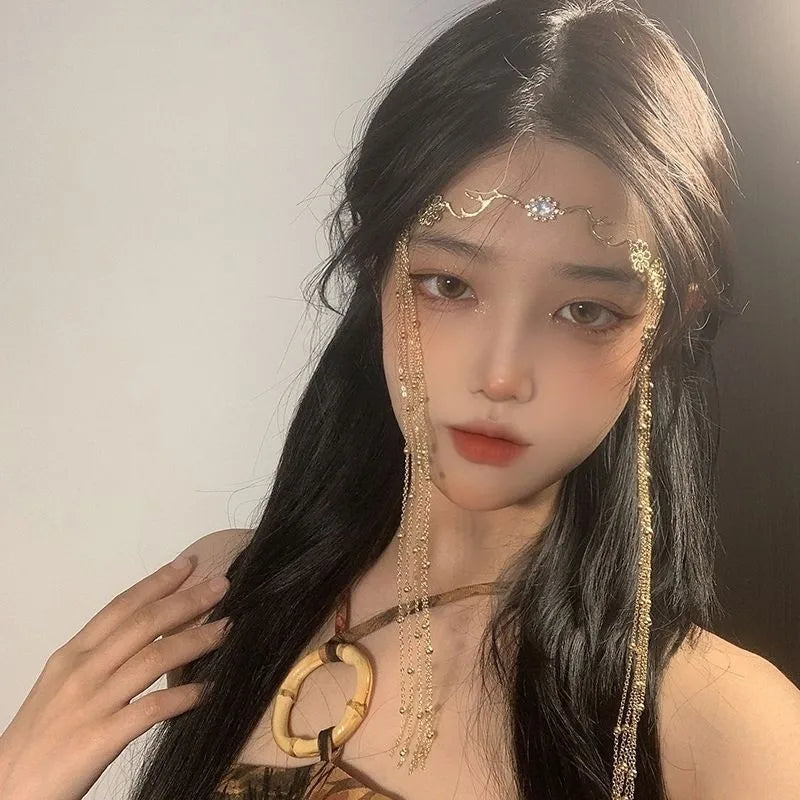 👑 Tocado de Velo Largo con Cristales 💫 Reina Retro de Otro Mundo 💛3 variantes