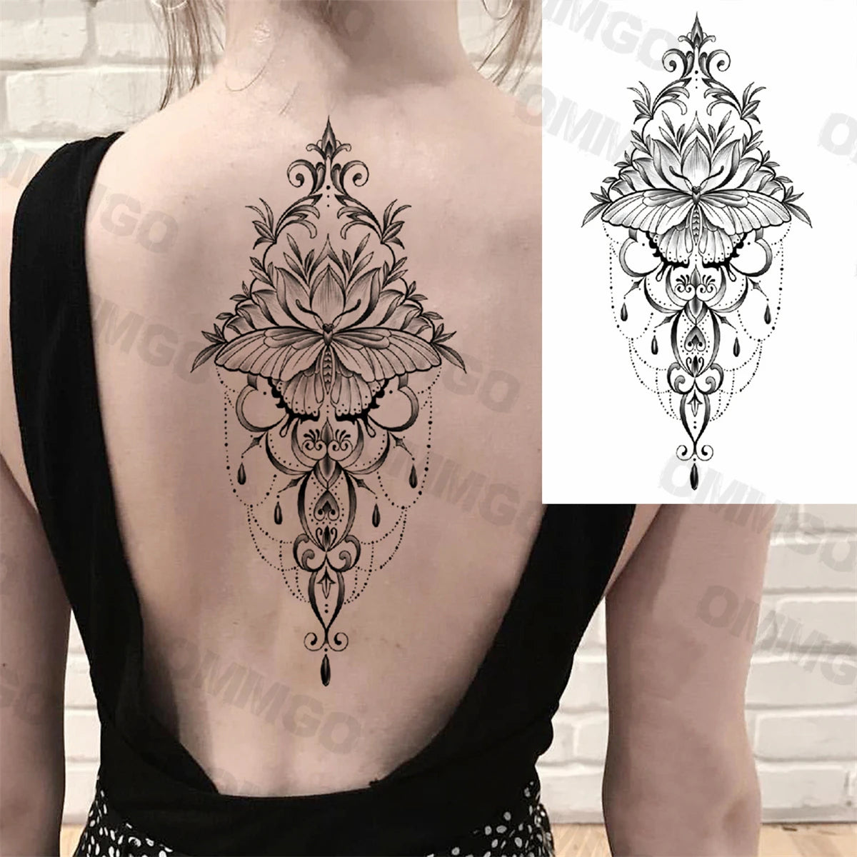 🌺Mandala Moon Tattoo – Tattoo de Espalda Estilo Diosa Tribal 🖤 52 variantes a elegir