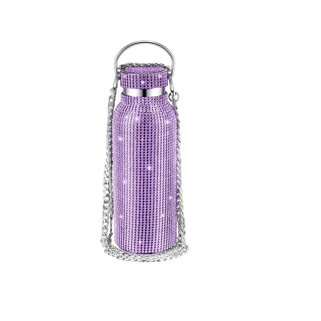 💎Botella Glam On The Go — Con Cadena 🔥 4 colores, 2 tamaños🌟