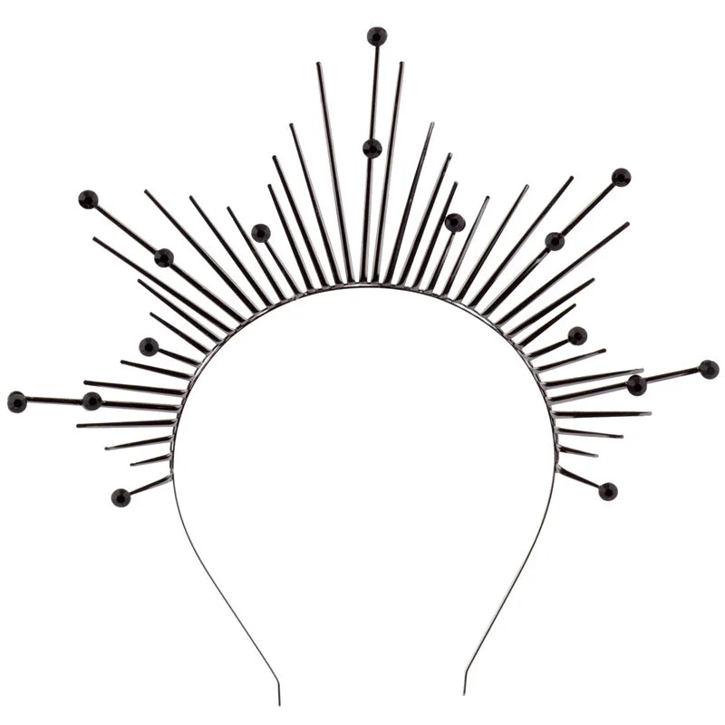 🖤 Halo Gótico Virgen Rebelde 👑 Corona de Oscuridad Sagrada🌘 Disponible en color negro y oro