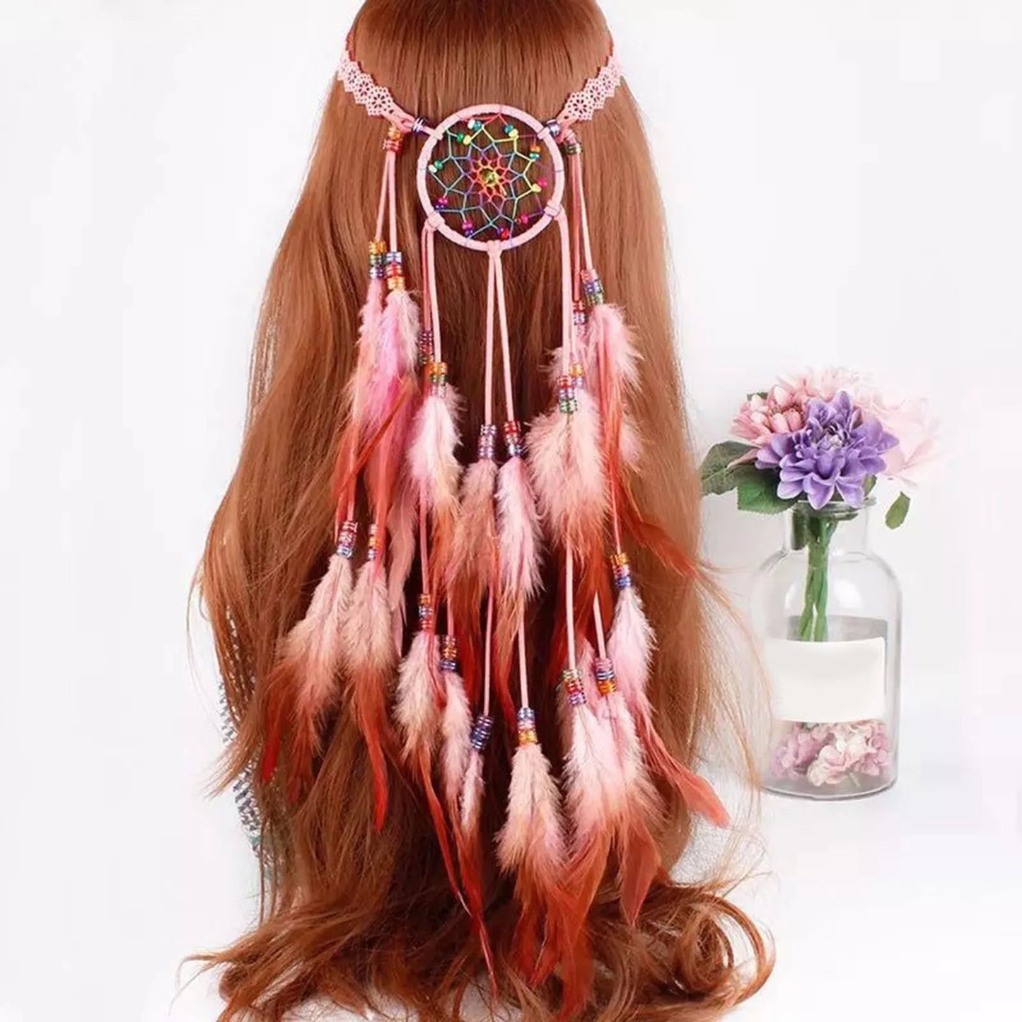 🕊️Diadema Boho de Plumas Naturales 🌵 Diosa del Desierto 🔥35 variantes